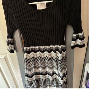 Black and grey sweater dress